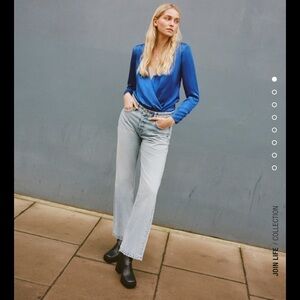 Zara Blue Sateen Bodysuit